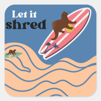 Otter Shred Sticker Fyrkantigt Klistermärke