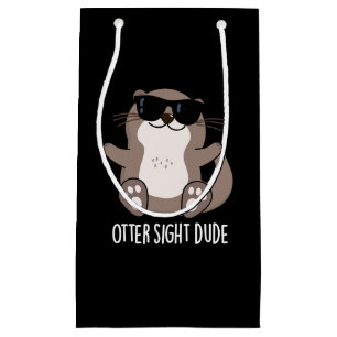 Otter Sight Boy Funny Animal Pun Mörk BG