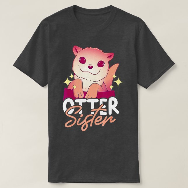 Otter Sister med utter - 2 T Shirt (Design framsida)