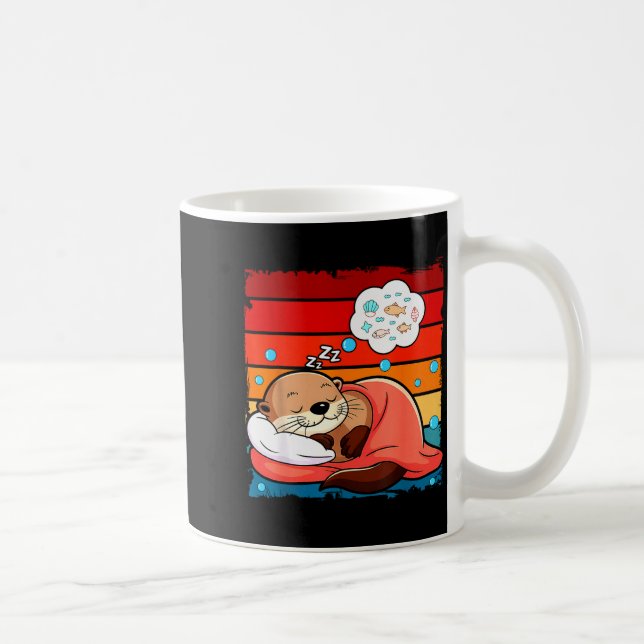 Otter Sleeng Animal Pajamas Nap Pjs Outfit Sea Ott Kaffemugg (Höger)