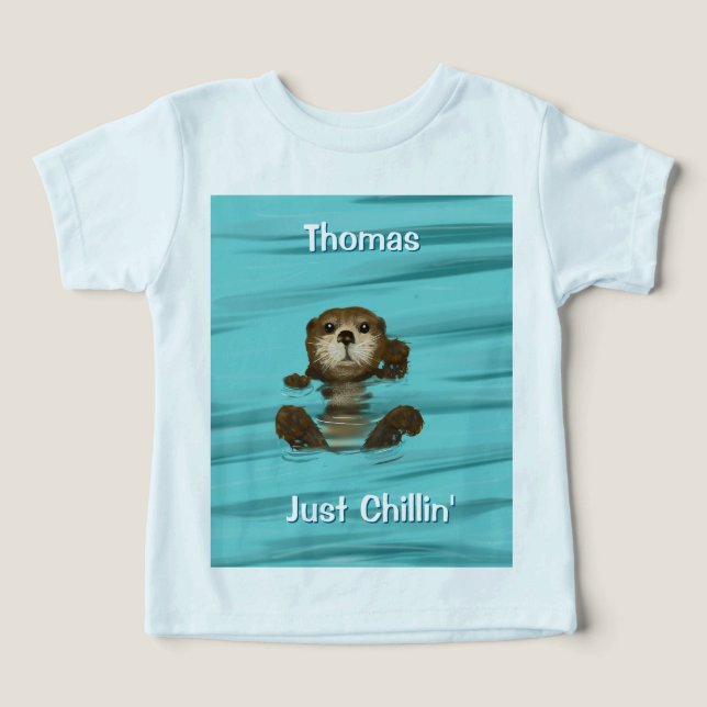 Otter småbarn-skjorta t shirt (Design Framsida)