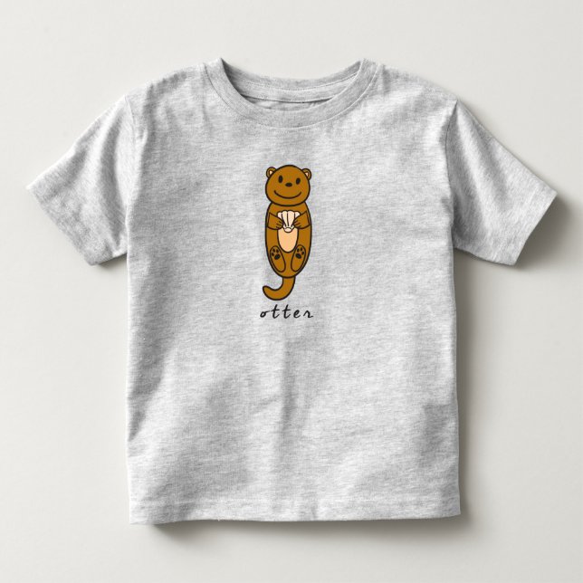 Otter Småbarn Top eller T-Shirt (med bas) (Framsida)
