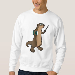 Otter som lärare med Bok och pekare Lång Ärmad Tröja