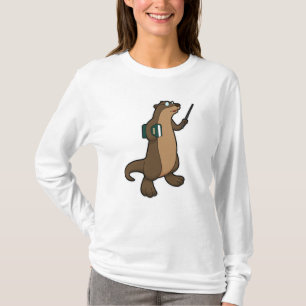 Otter som lärare med Bok och pekare T Shirt