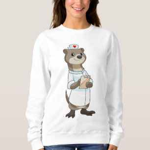 Ötter som sjuksköterska med hjärta t shirt
