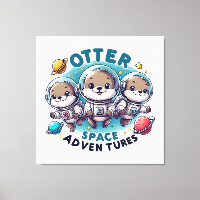 Otter Space Adventures Canvastryck (Framsida)