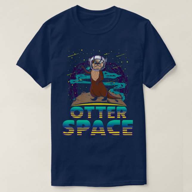 Otter Space Astronaut Galaxy Science Astronomy Ani T Shirt (Design framsida)