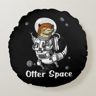 Otter Space Funny Astronaut Animal Rund Kudde