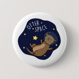 Otter Space Funny Astronaut Otter Pun Knapp