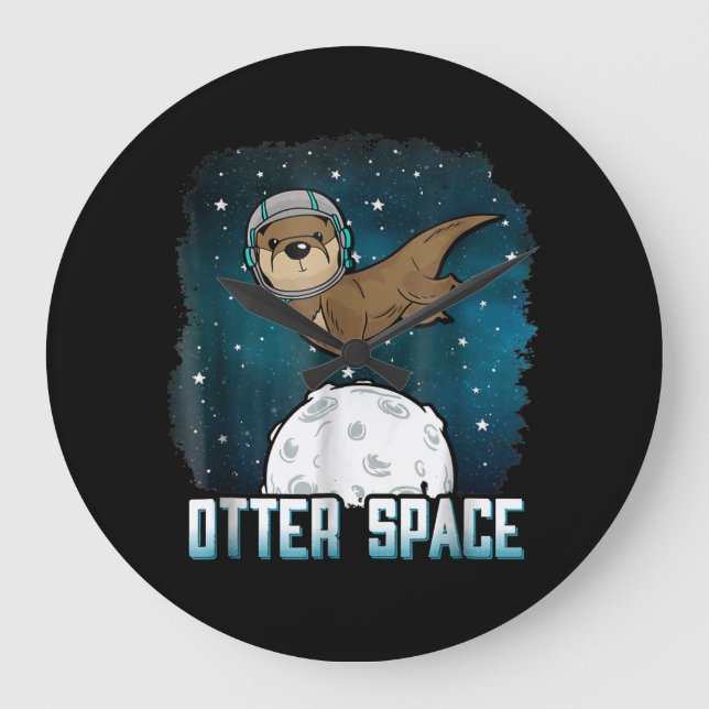 Otter Space| Litet Otter Space Animal Stor Klocka (Framsida)