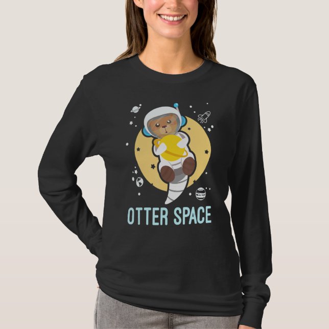 Otter Space Lung Gag Galaxy Space Otter T Shirt (Framsida)