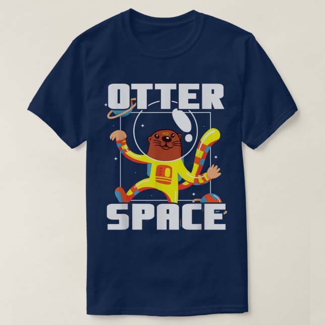 Otter Space Musteline Science Space Fan 1543 T Shirt (Design framsida)