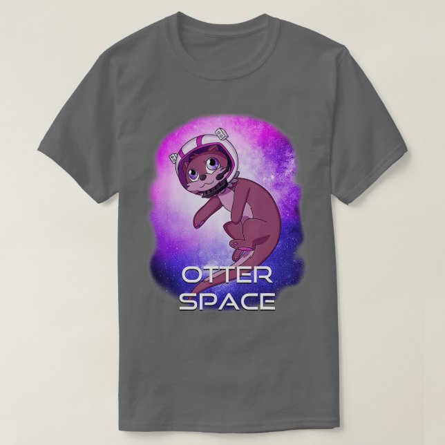 Otter Space Rymden Stars Sea Otter T Shirt (Design framsida)