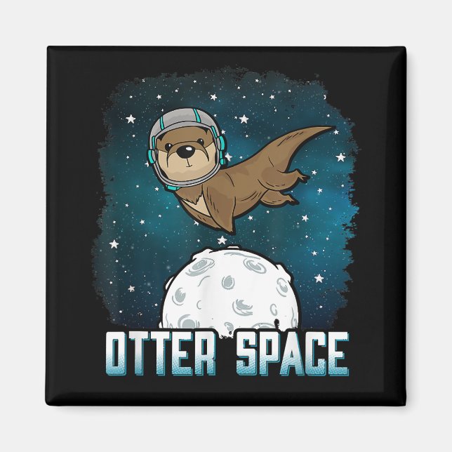 Otter Space Shirt, Lundny Rymden Animal Magnet (Framsidan)