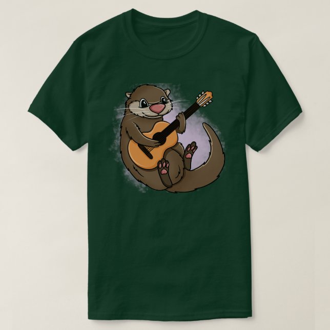 Otter Spela Guitar T Shirt (Design framsida)