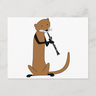 Otter Spela upp Clarinet Vykort