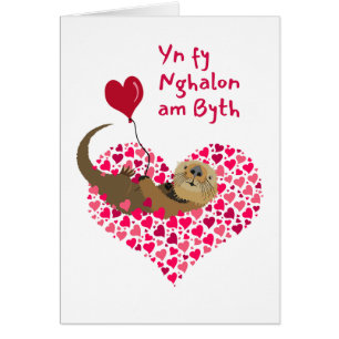 Otter St. Dwynwens dag Yn fy Nghalon am Byth Hälsningskort