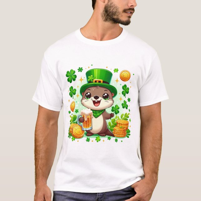 Otter, St. Patricks Day T Shirt (Framsida)