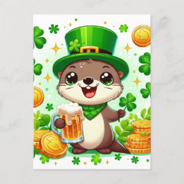 Otter, St. Patricks Day Vykort