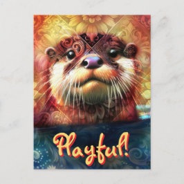 Otter Symbolism Blommigt Solblommor Personlig Vykort