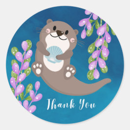 Otter Tack Sticker Runt Klistermärke