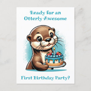 Otter Thmet Poys första Födelsedagsfest Vykort
