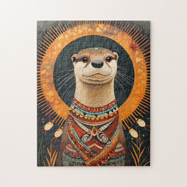Otter Totem – Playful Deco Spirit Pussel (Vertikal)