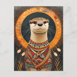 Otter Totem – Playful Deco Spirit Vykort