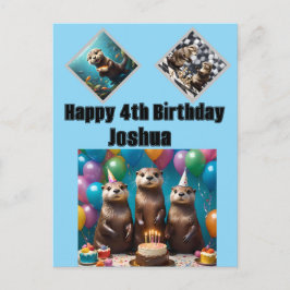 Otter Trillingar Födelsedagsfest, Födelsedag Postk Vykort