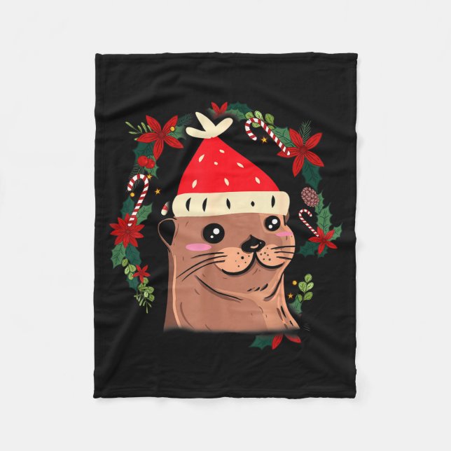 Otter Ugly Christmas Christmas Winter  Fleecefilt (Framsidan)