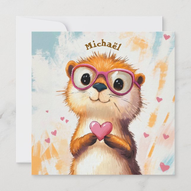 Otter Valentine's Day Heart Kids School  (Framsida)