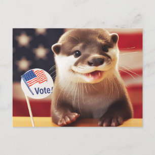 Otter Vote Patriotic Vykort