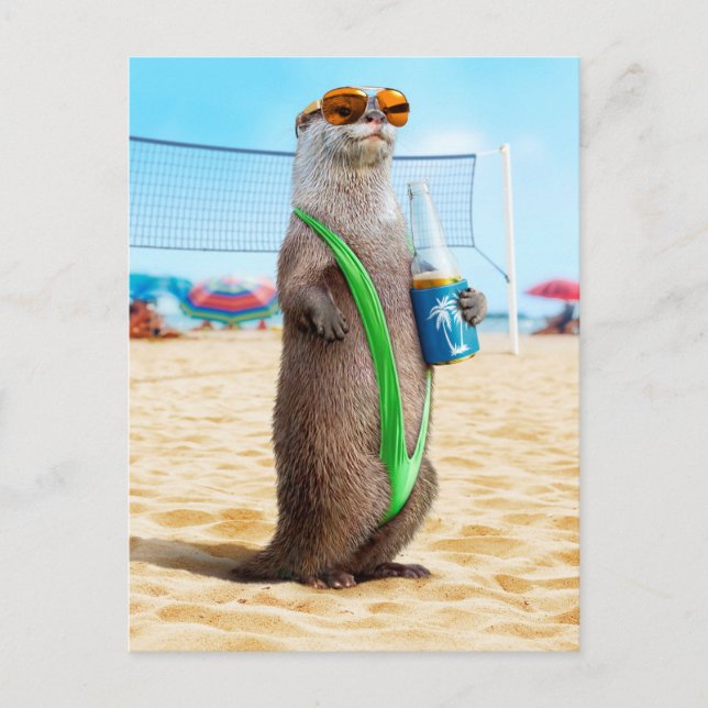 Otter Wearing Mankini Inbjudan Vykort (Framsida)