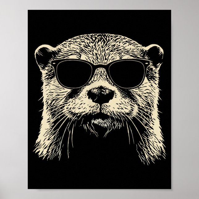 Otter Wearing Sungles Graphic Otter Shirt Men Wome Poster (Framsidan)