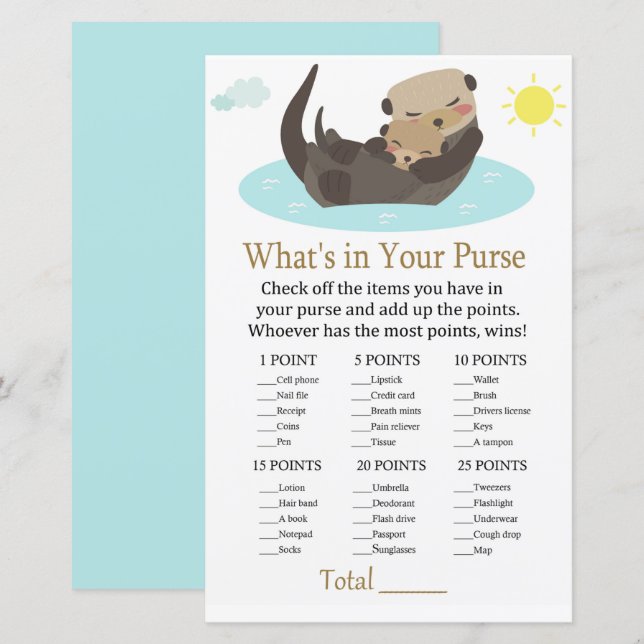 Otter What's in your purse match babydusch (Fram/baksida)