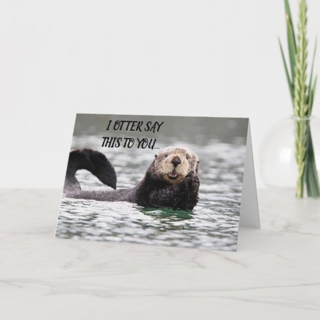 OTTER WIGHT SAY ***I KÄRLEK DU** I CHRISTMAS HELGKORT (Framsida)