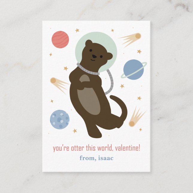 Otter World Classroom Valentine Card Tilläggskort (Framsida)