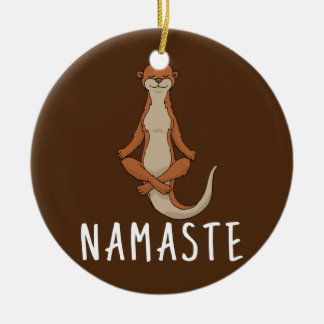 Otter Yoga Julgransprydnad Keramik