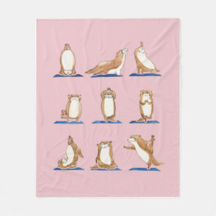 Otter Yoga Watercolor Fleecefilt