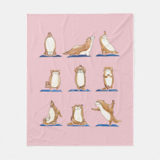 Otter Yoga Watercolor Fleecefilt
