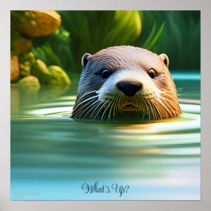 Otterbart - AI Fantasy Digital Art-utskrift Poster