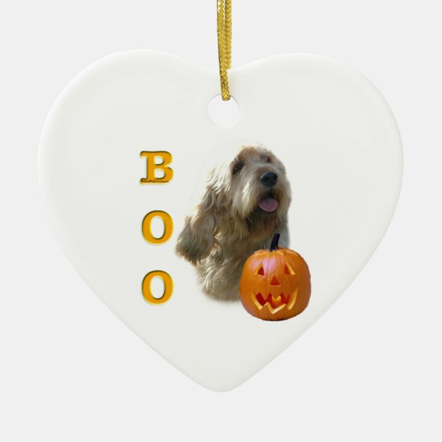 Otterhound Halloween BOO Julgransprydnad Keramik (Framsidan)
