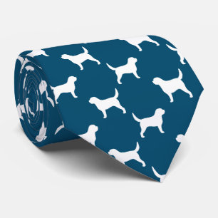 Otterhound Hund Silhouettes Mönster Blue och Whit Slips