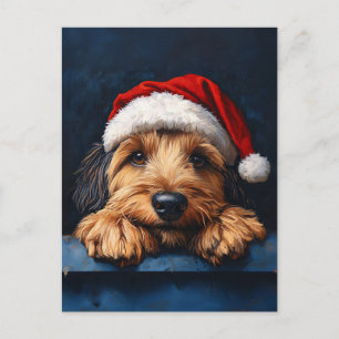 Otterhound i tomten Hat Vykort