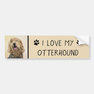 Otterhound-målning - Cute Original Hund Art Bildekal