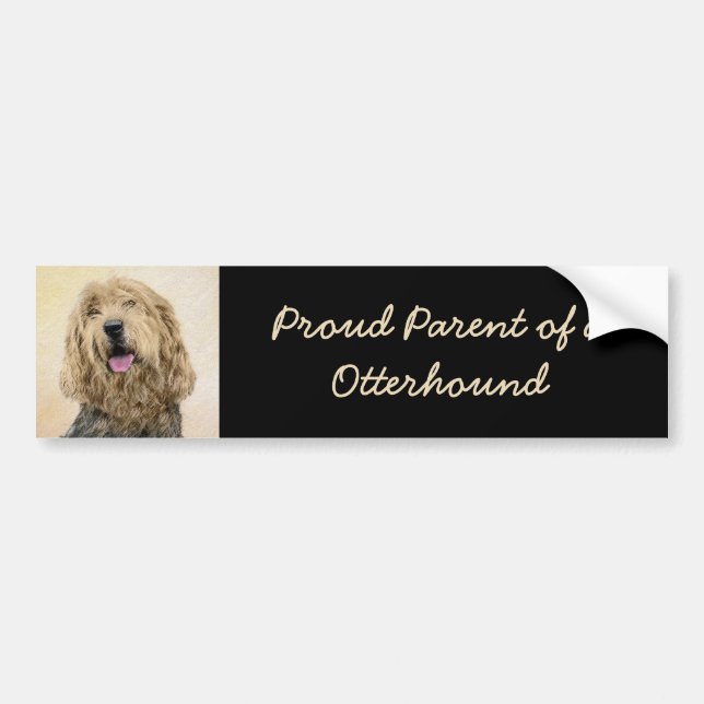 Otterhound-målning - Cute Original Hund Art Bildekal (Framsidan)