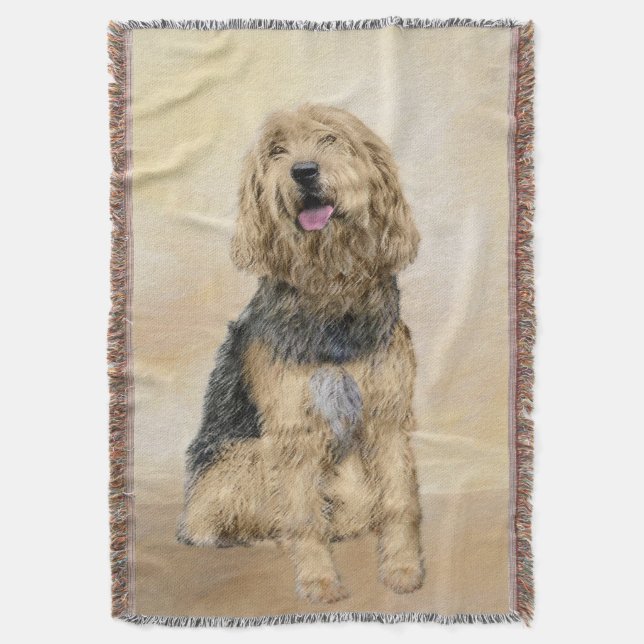 Otterhound-målning - Cute Original Hund Art Filt (Framsidan Vertikal)