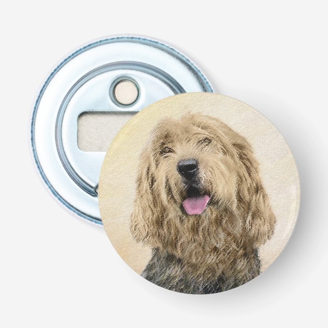 Otterhound-målning - Cute Original Hund Art Flasköppnare (Framsidan)