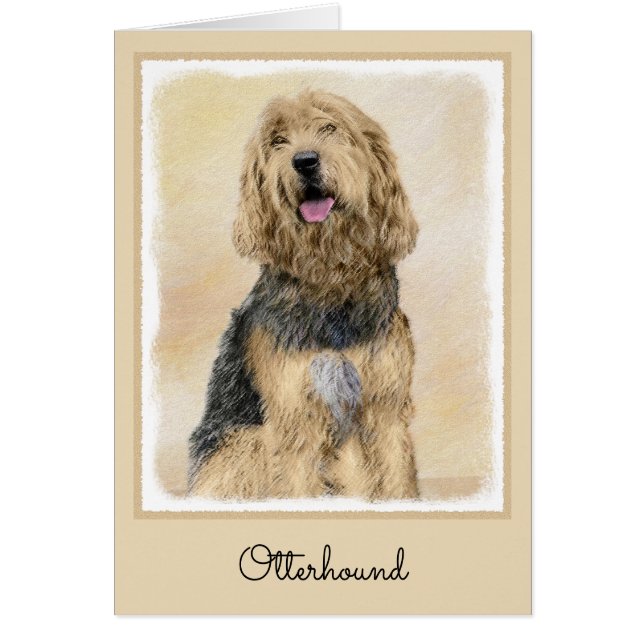 Otterhound-målning - Cute Original Hund Art Hälsningskort (Framsidan)