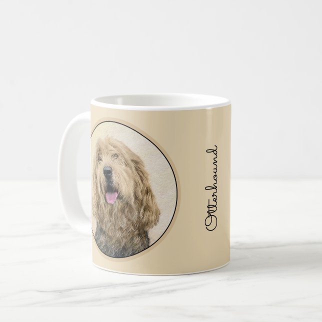 Otterhound-målning - Cute Original Hund Art Kaffemugg (Framsida vänster)
